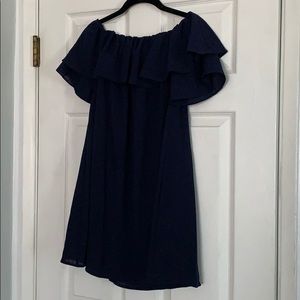 Off the Shoulder, Navy Blue Dress